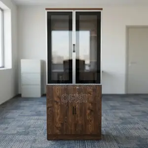 Office Cabinet; Wooden Office Bookshelf 2-Door Cabinet