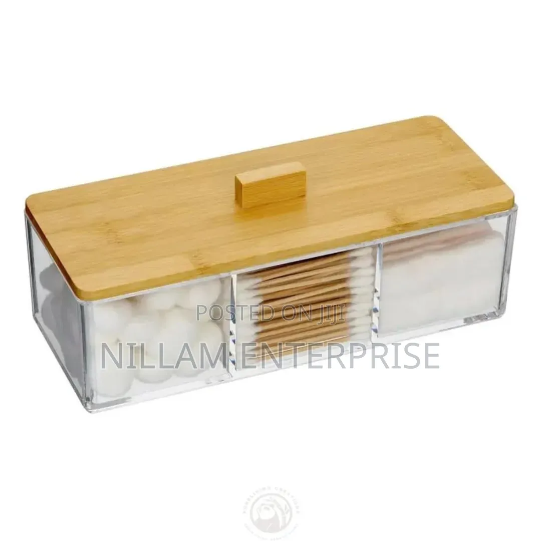 Acrylic Organizer With Bamboo Lid*