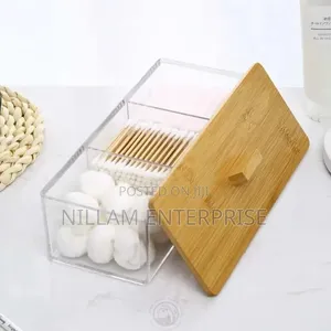 Acrylic Organizer With Bamboo Lid*