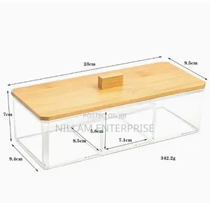 Acrylic Organizer With Bamboo Lid*