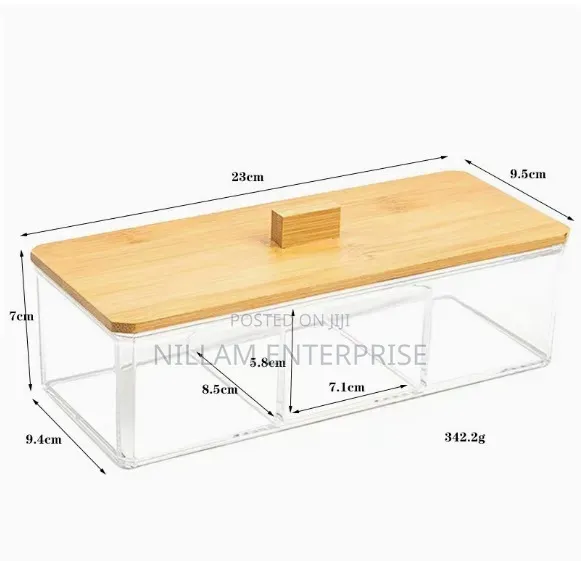 Acrylic Organizer With Bamboo Lid*