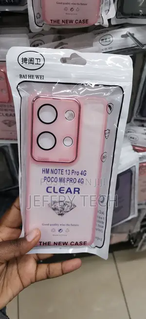 Redmi Note 13 Pro 4G Pink-Trimmed Clear Silicone Phone Case
