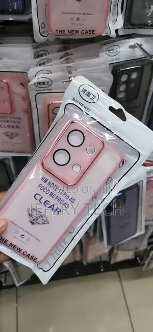 Redmi Note 13 Pro 4G Pink-Trimmed Clear Silicone Phone Case