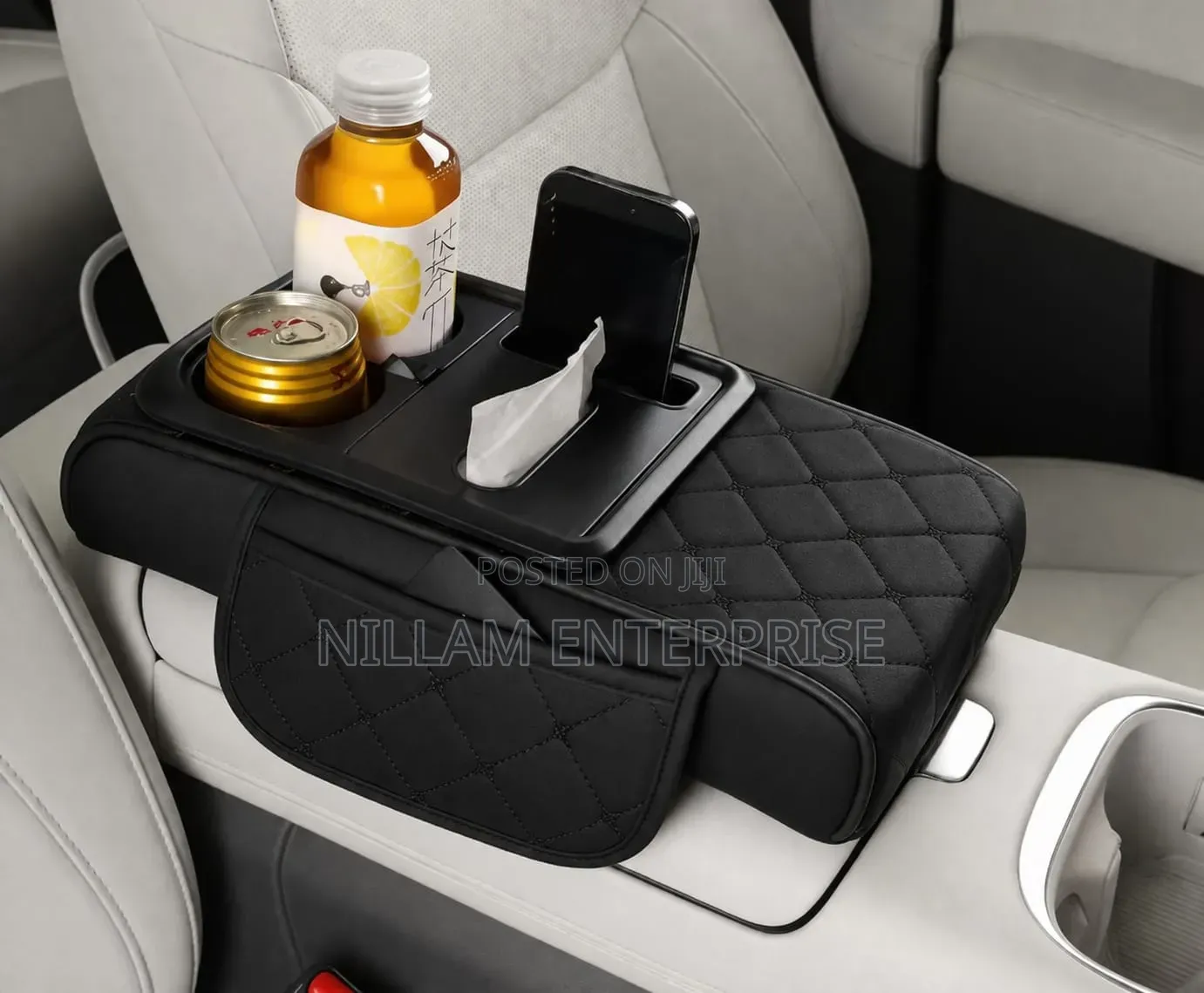 Multi-Compartment Car Console Armrest Storage Organizer*