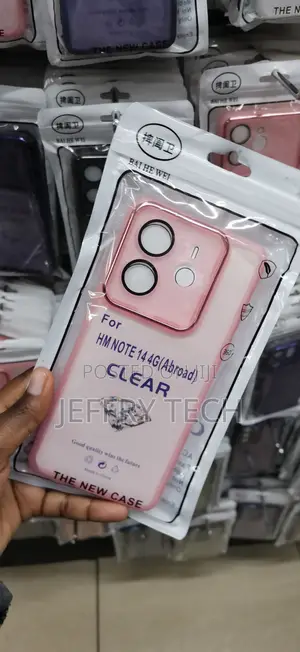 HM NOTE 14 4G Pink-Trimmed Clear Soft TPU Mobile Phone Case