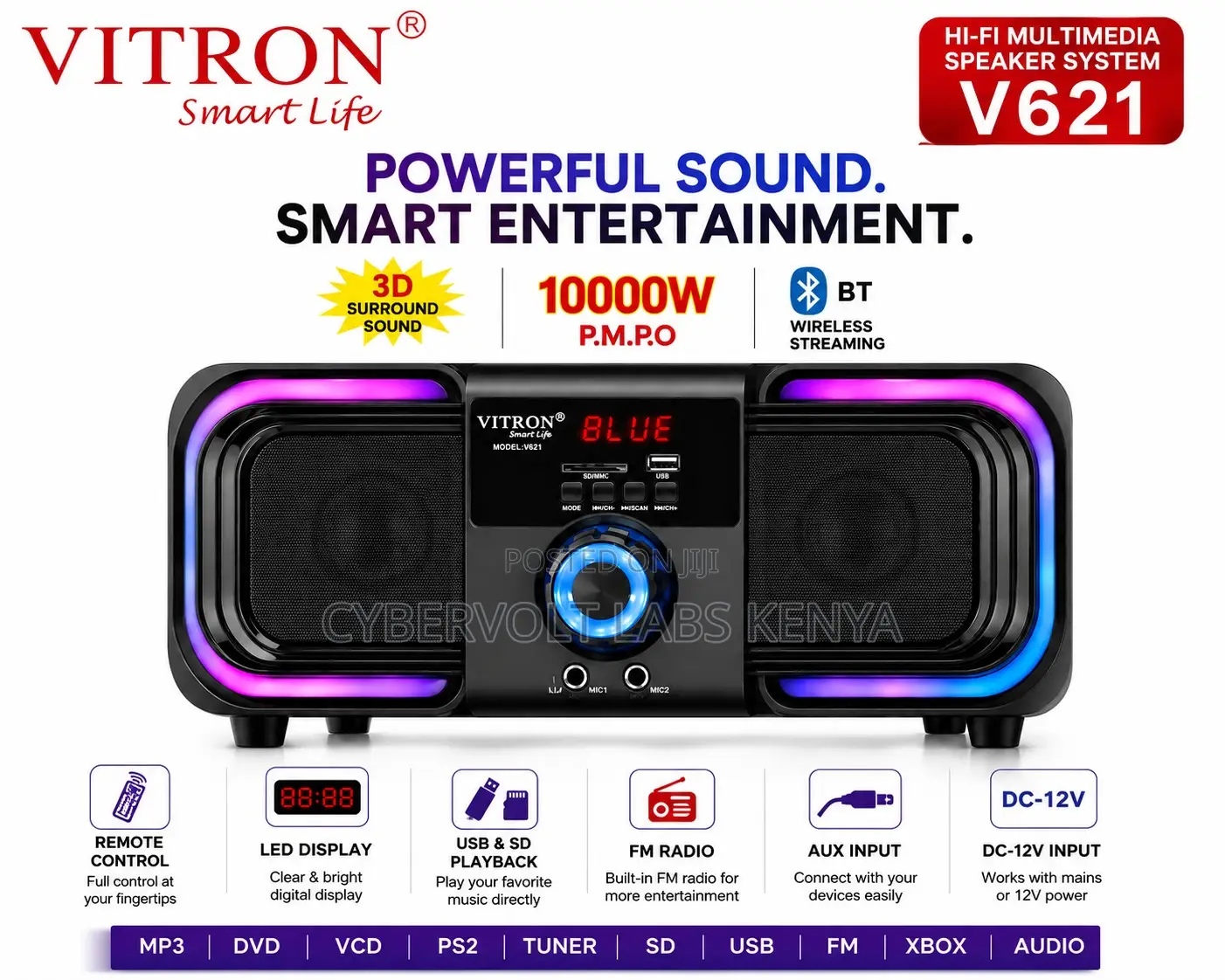 Vitron Hi-Fi Multimedia Bluetooth Speaker System