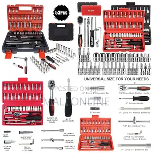 53PCS Wrench Kit 4-14mm Sockets Universal Joint Car Repair Tools