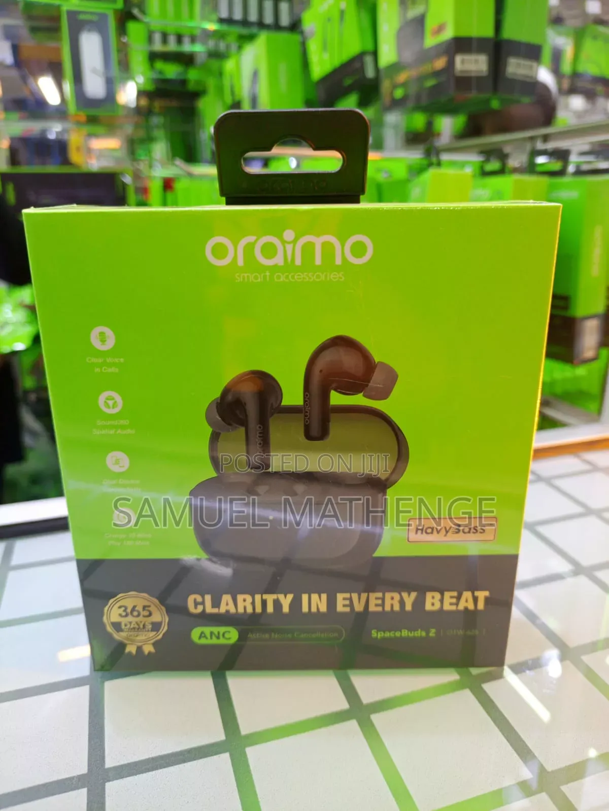 Oraimo SpaceBuds Z Wireless Bluetooth Earphones Cancelling Black
