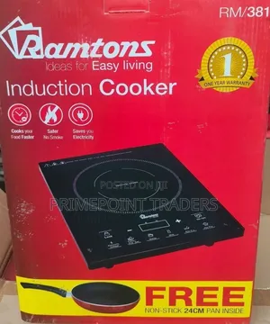 Ramtons Single Induction Cooker With Free Pan Fast Efficient Cooking