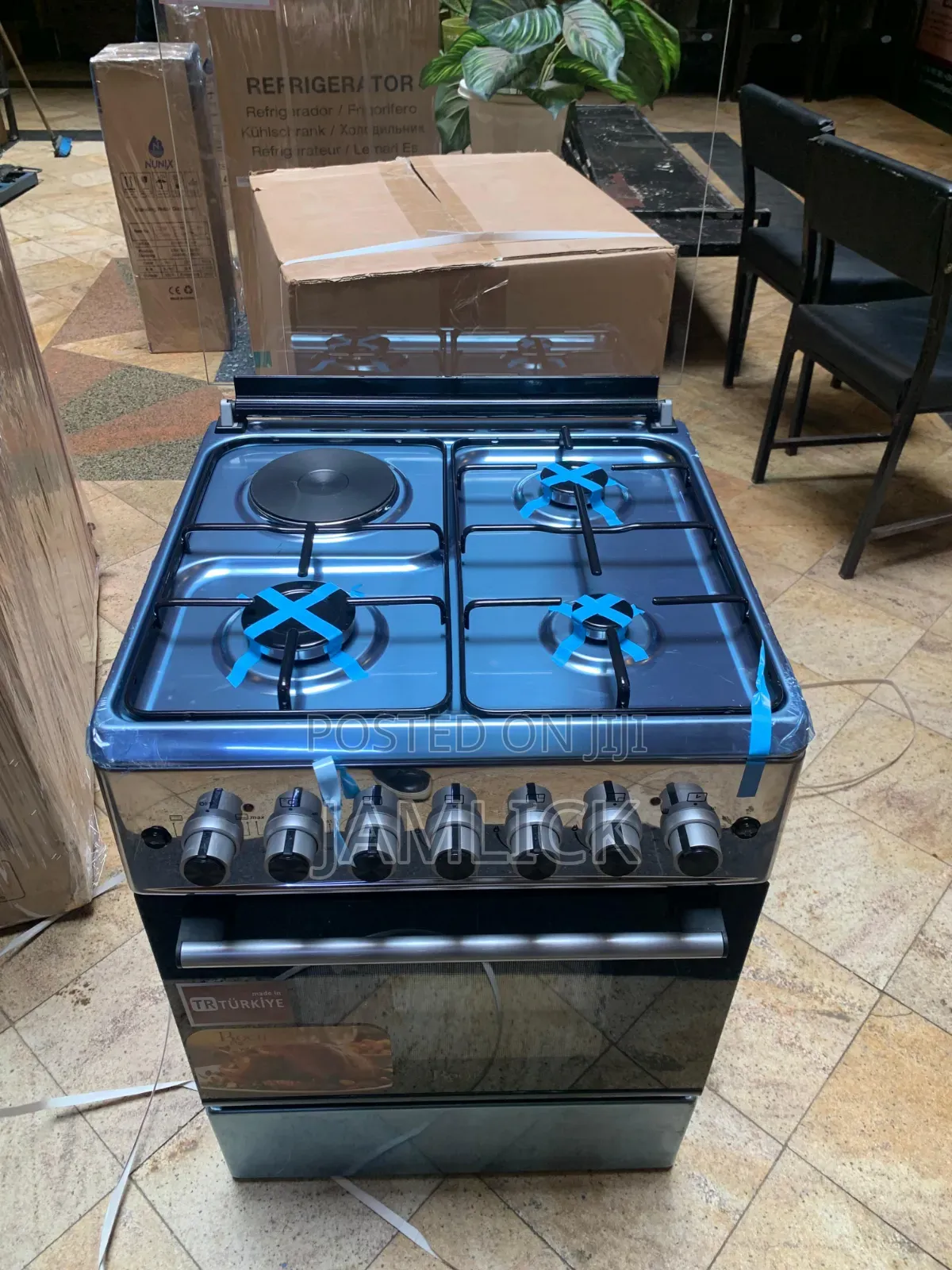Roch 3+1 Standing Cooker With Electric Oven – Silver (60×60cm) - AB