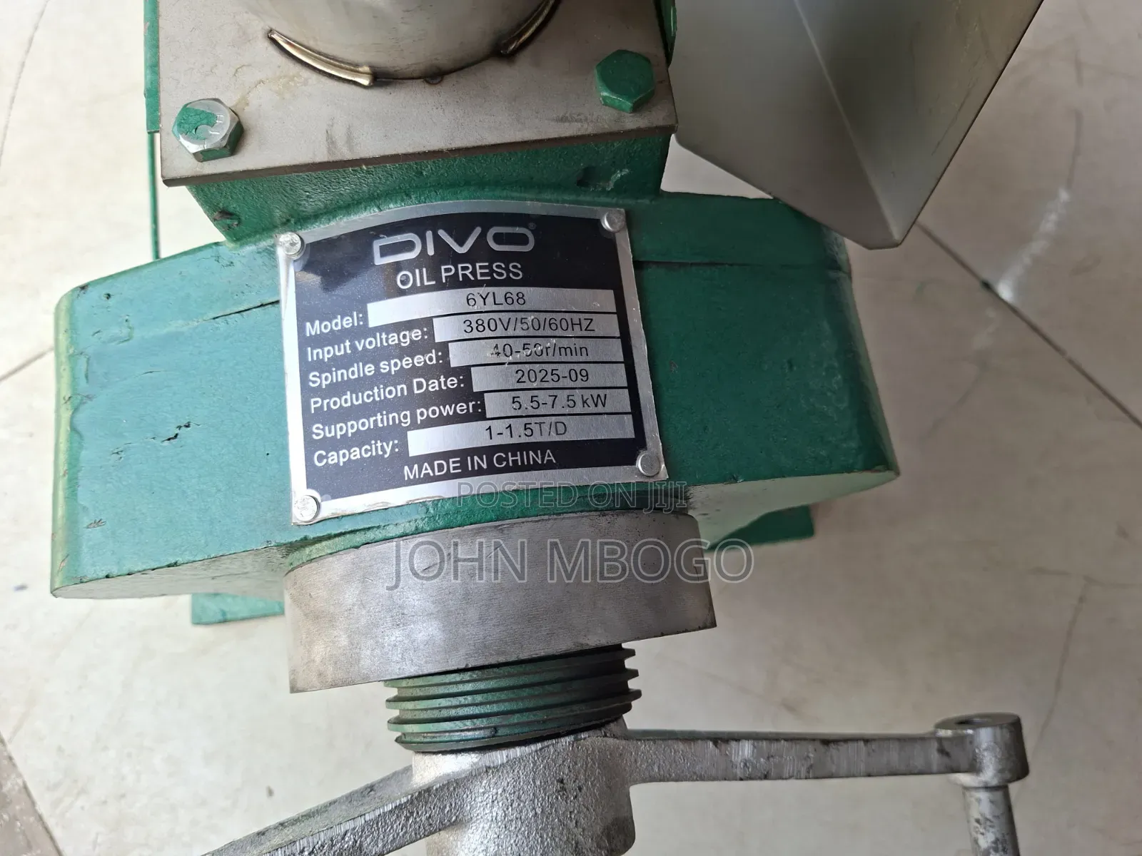 Oil Press Machine With 7.5hp Motor and Stand