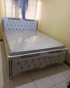 Leather White Classic Bed 5by 6