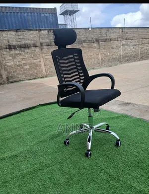 Adjustable Secretarial Office Chair With Headrest