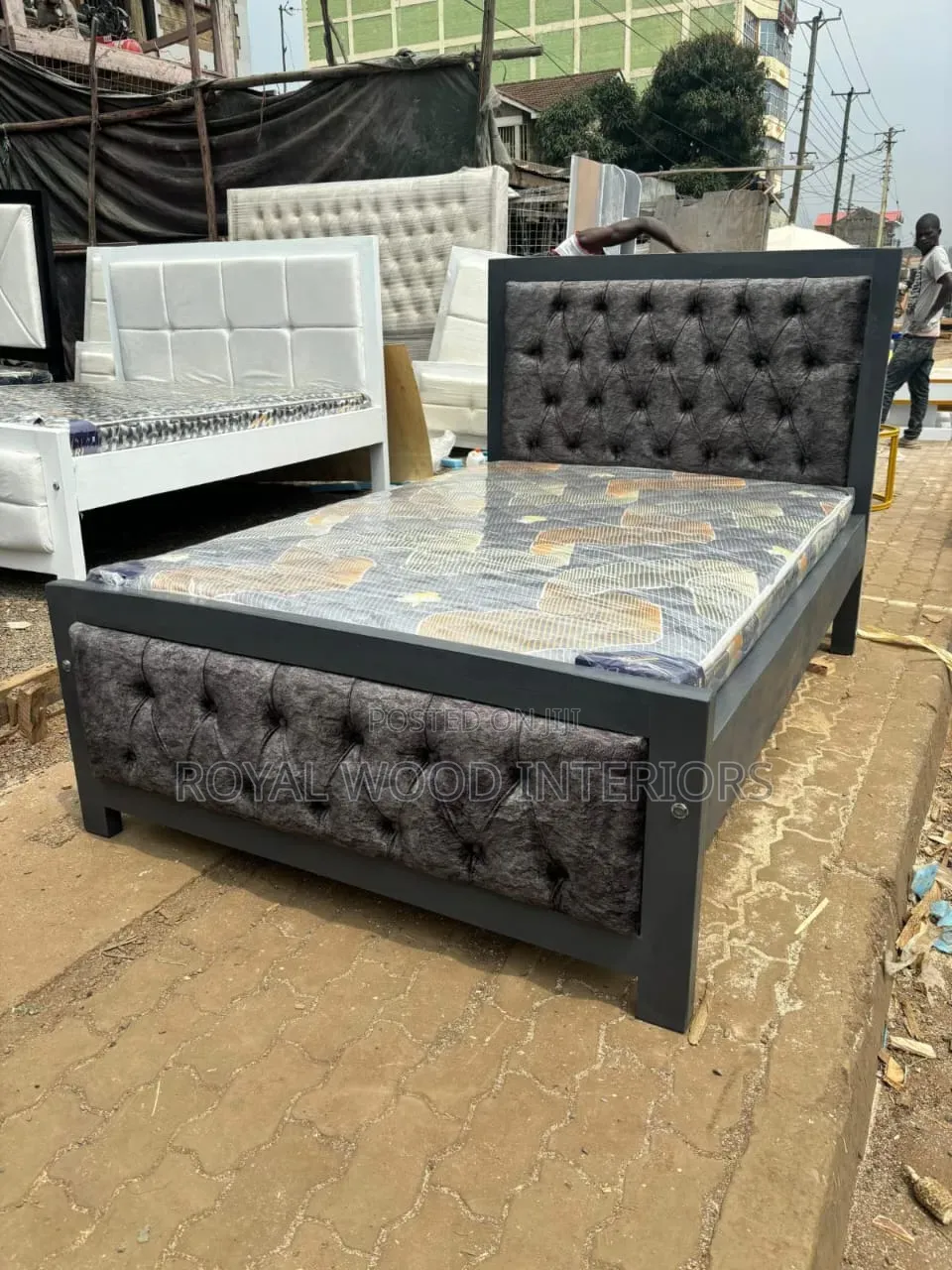 Dark Gray Mocket Bed 4by 6