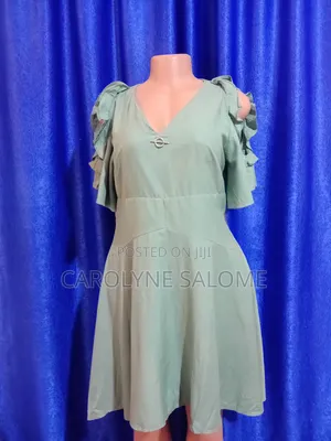 XL Women's Green Ruffle Sleeve Dress Size ( 16–18)