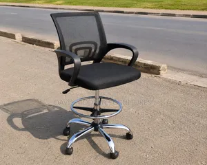 Black Mesh Drafting Chair
