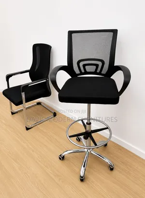 Black Mesh Drafting Chair