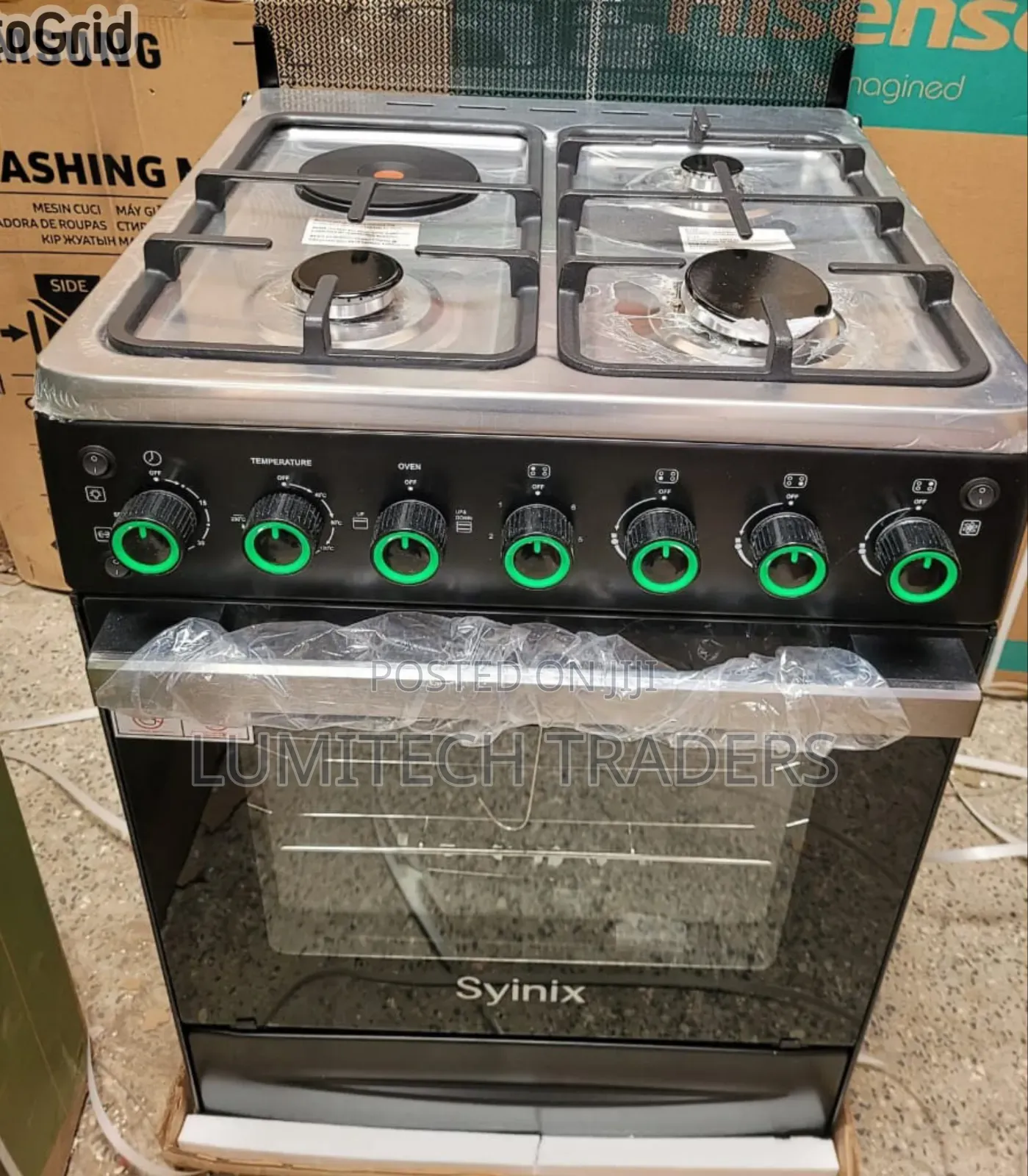 Syinix 60 by 60 3G+1E Standing Cooker With Electric Oven