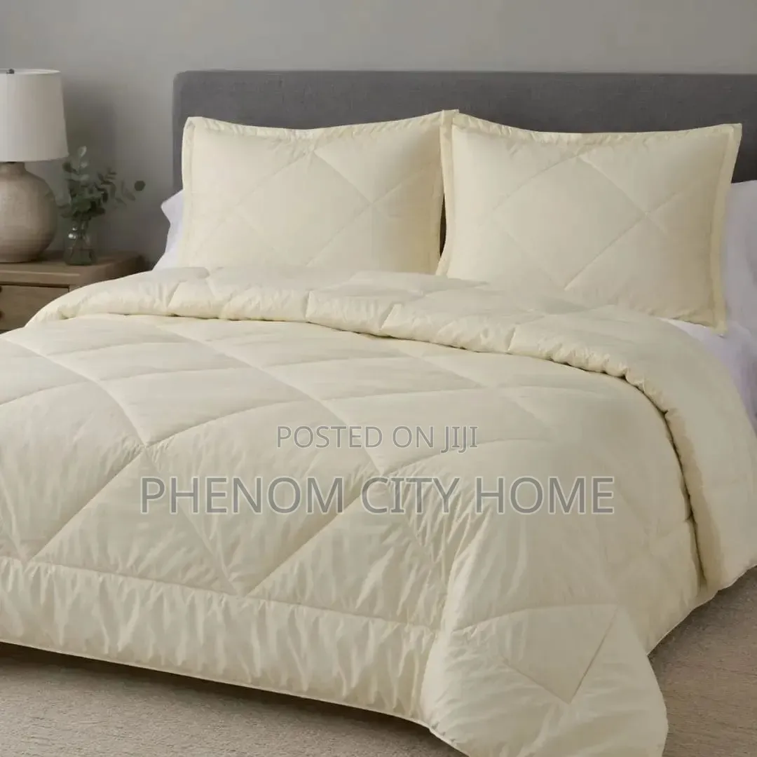Greyish and Cream Binded Cotton Duvet Set
