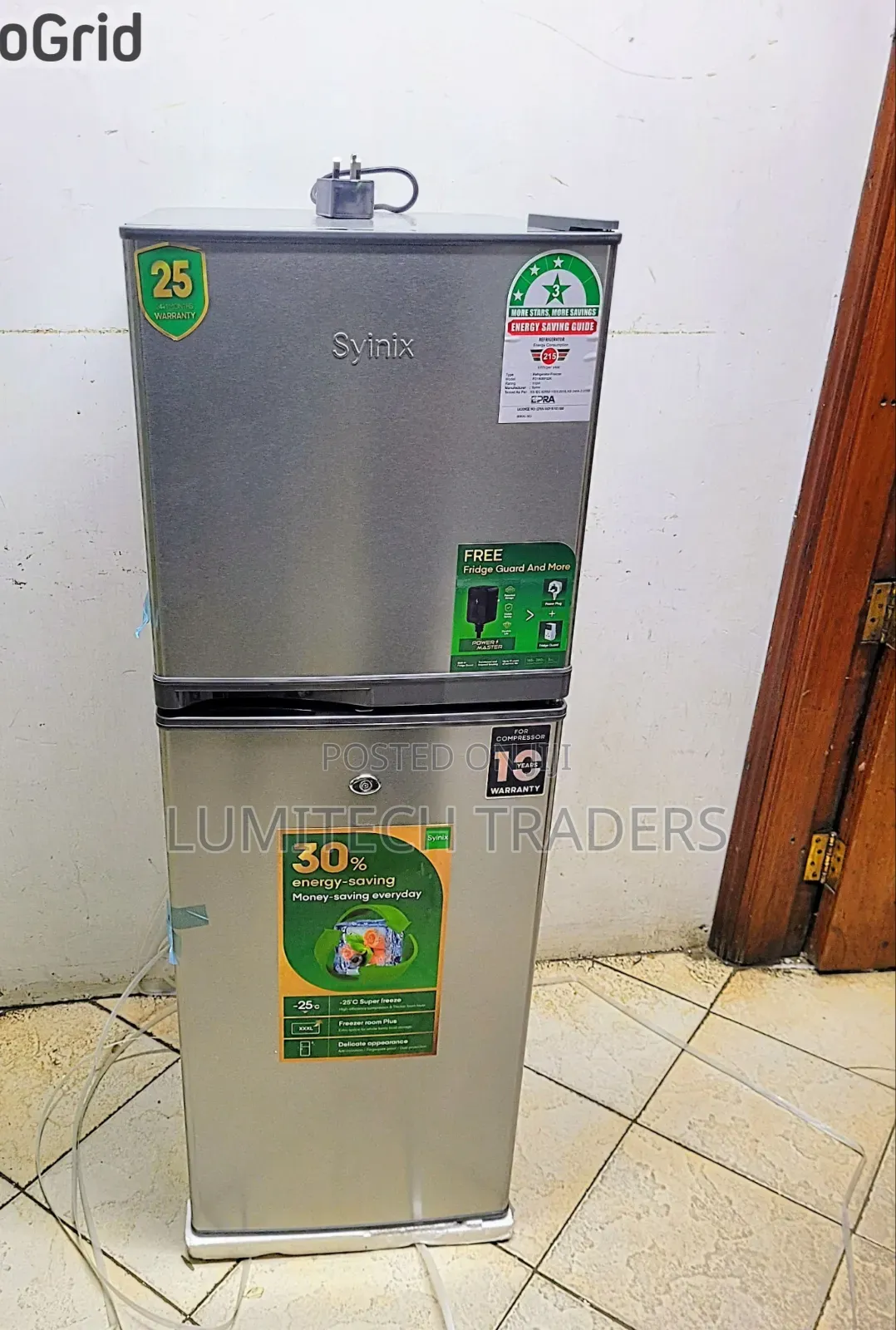 Syinix 137litres Double Door Refrigerator