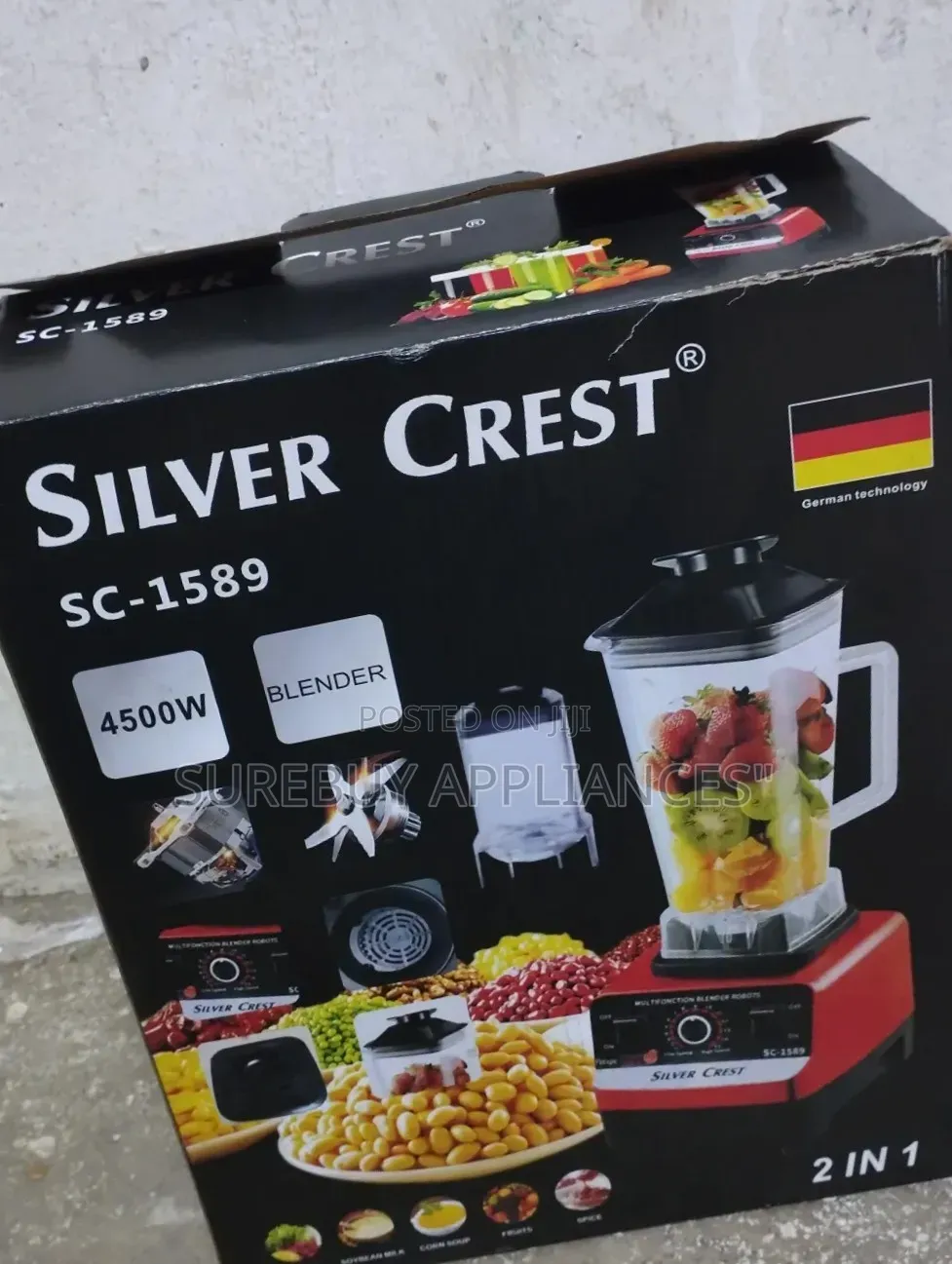 SilverCrest 4500W 2-in-1 Blender With Grinder 2L Multi-Purpose
