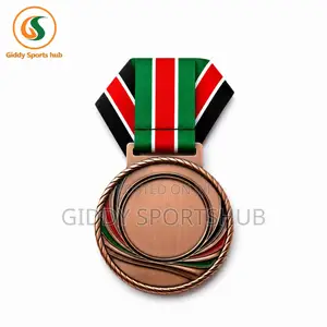 Premium Bronze Award Medal With Kenya Ribbon
