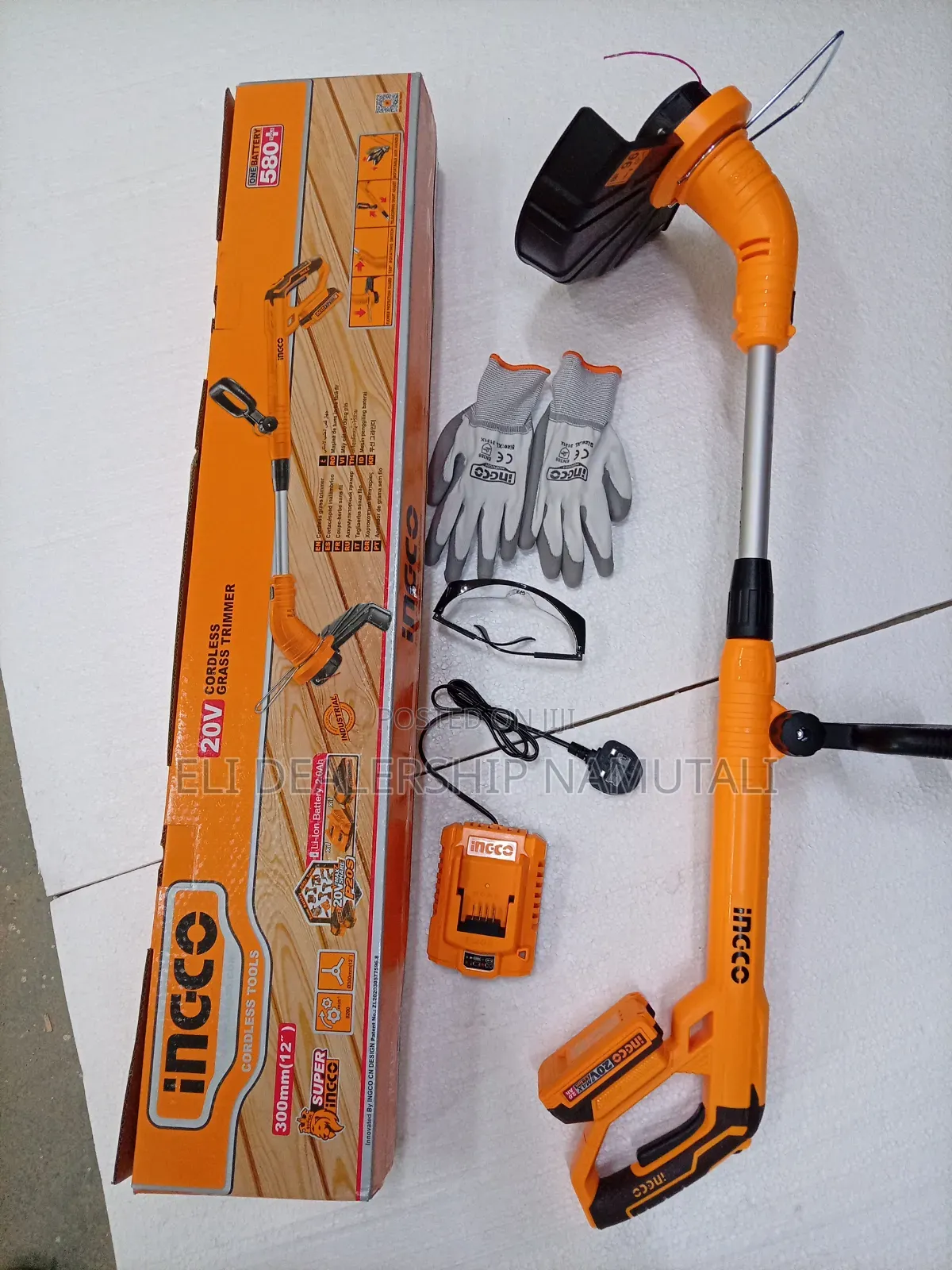 INGCO 20V Battery Powered Grass Trimmer – 300mm Cordless Lawn Cutter