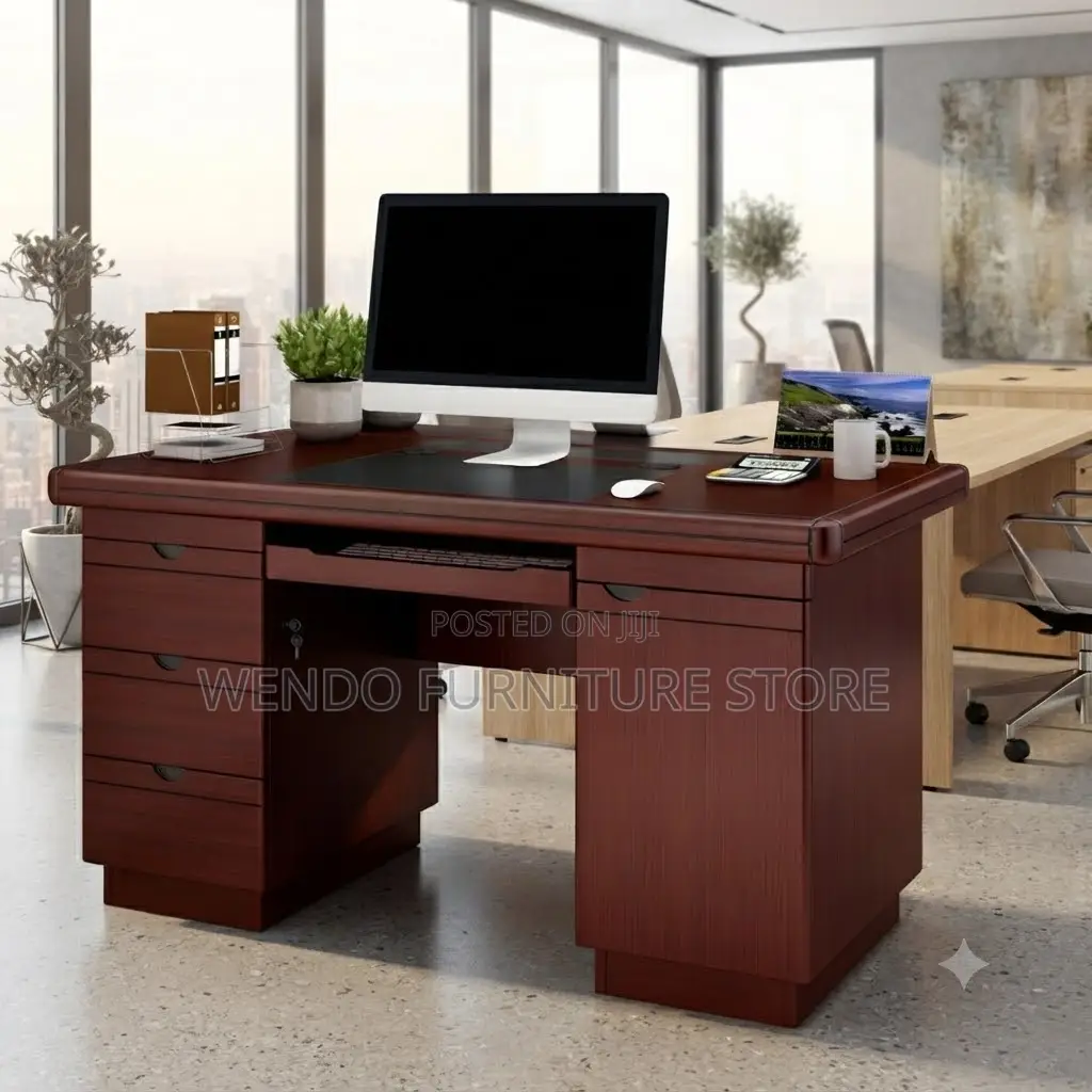 Office Desk; 1.4 Meters Executive Mahogany Desk With Spacious Drawers