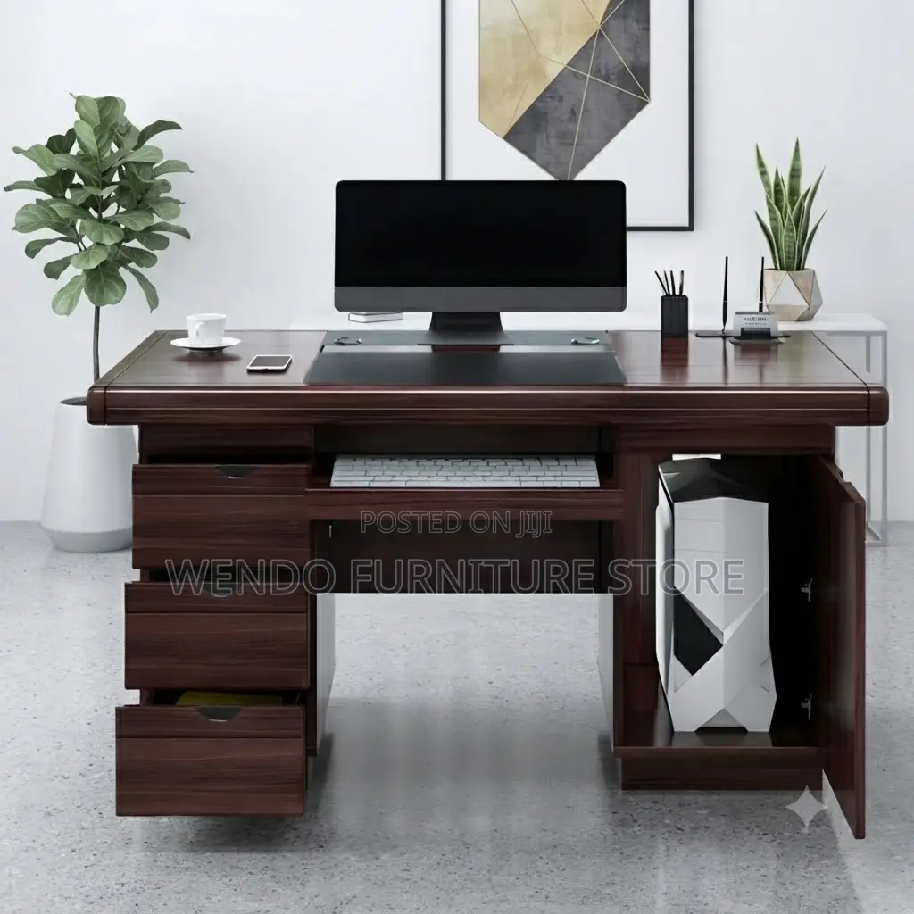 Office Desk; 1.4 Meters Executive Mahogany Desk With Spacious Drawers
