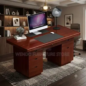 Office Desk; 1.4 Meters Executive Mahogany Desk With Spacious Drawers