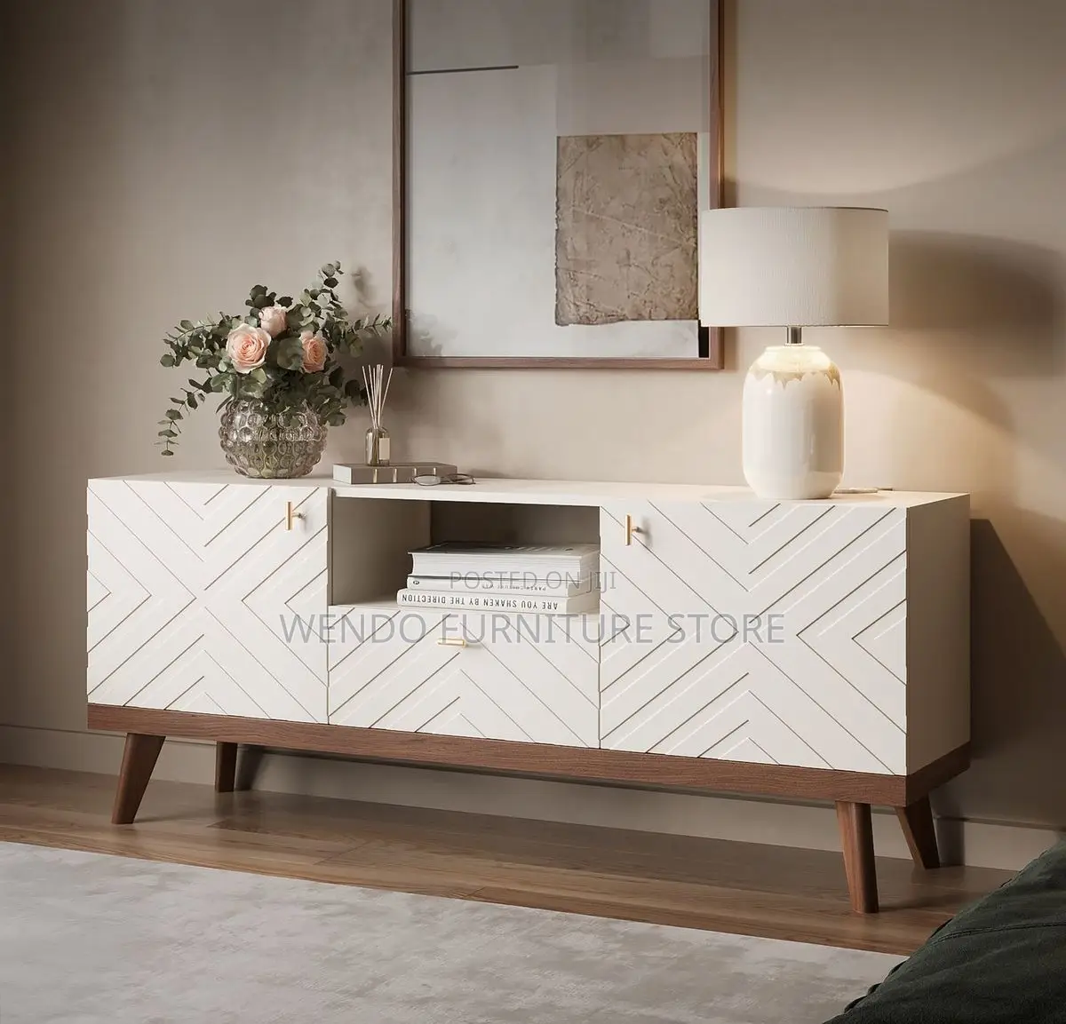 Living Room White TV Stands