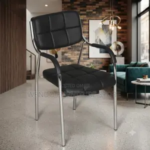 Office Chairs; Black Leather Visitors Receptionist Front Office Chairs