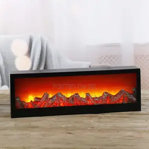Electric Fireplace Lantern LED Flame Effect Mood Lamp Warm Glow Decor