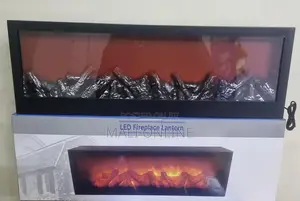 Electric Fireplace Lantern LED Flame Effect Mood Lamp Warm Glow Decor