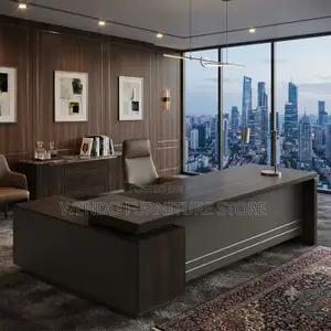 Office Desk; 1.8 Meters Executive Office Desk With Grey Smooth Top
