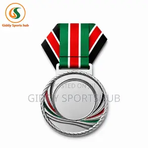 Premium Silver Award Medal With Kenya Ribbon