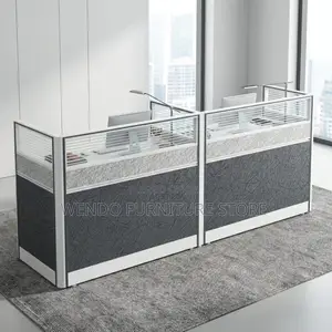 Office Workstation; Two Users Brown Office Schools Workstation