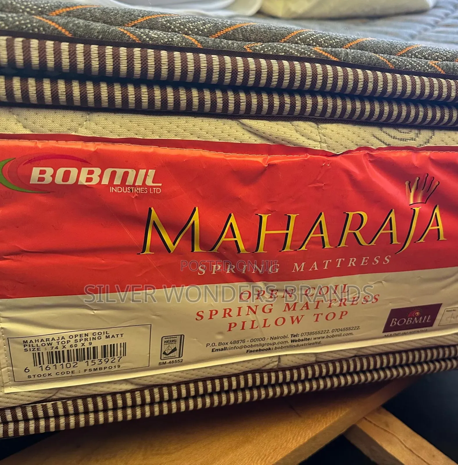 Maharaja Open Coil Spring P/Top - 74 X 42 X 9''