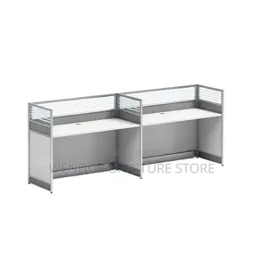 Office Workstation; Two Users Brown Office Schools Workstation