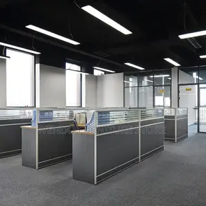 Office Workstation; Two Users Brown Office Schools Workstation