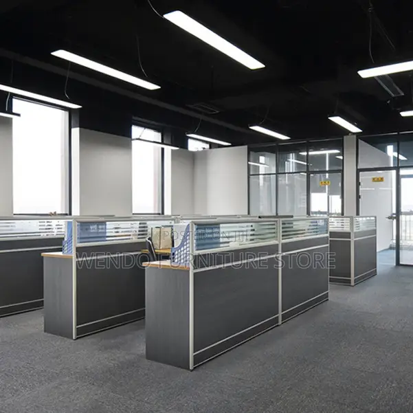 Office Workstation; Two Users Brown Office Schools Workstation