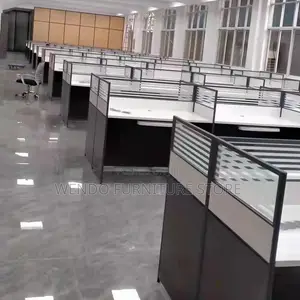 Office Workstation; Two Users Brown Office Schools Workstation