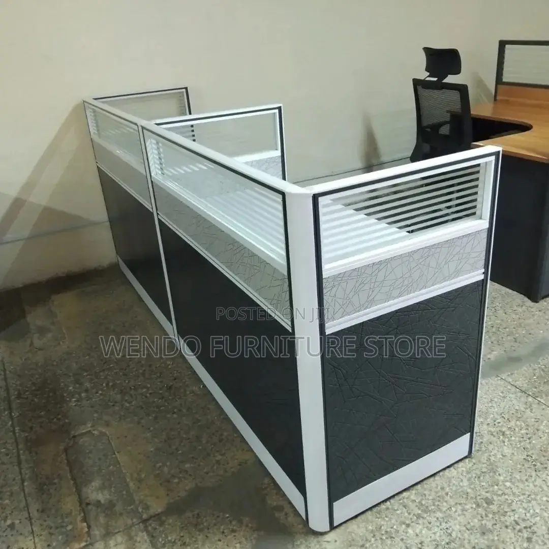 Office Workstation; Two Users Brown Office Schools Workstation