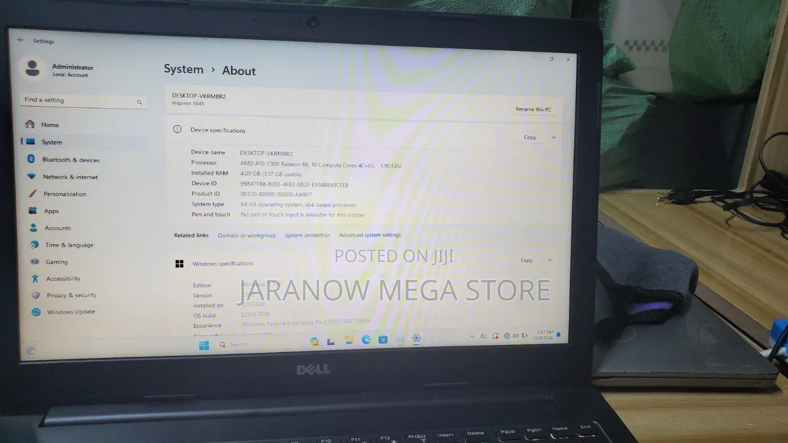 Laptop Dell Inspiron 5548 4GB AMD A10 SSD 256GB