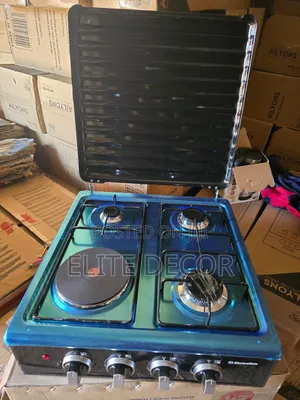 ElectroMate 3+1 Table Top Cooker – 3 Gas Burners+ 1 Electric Hot Plate