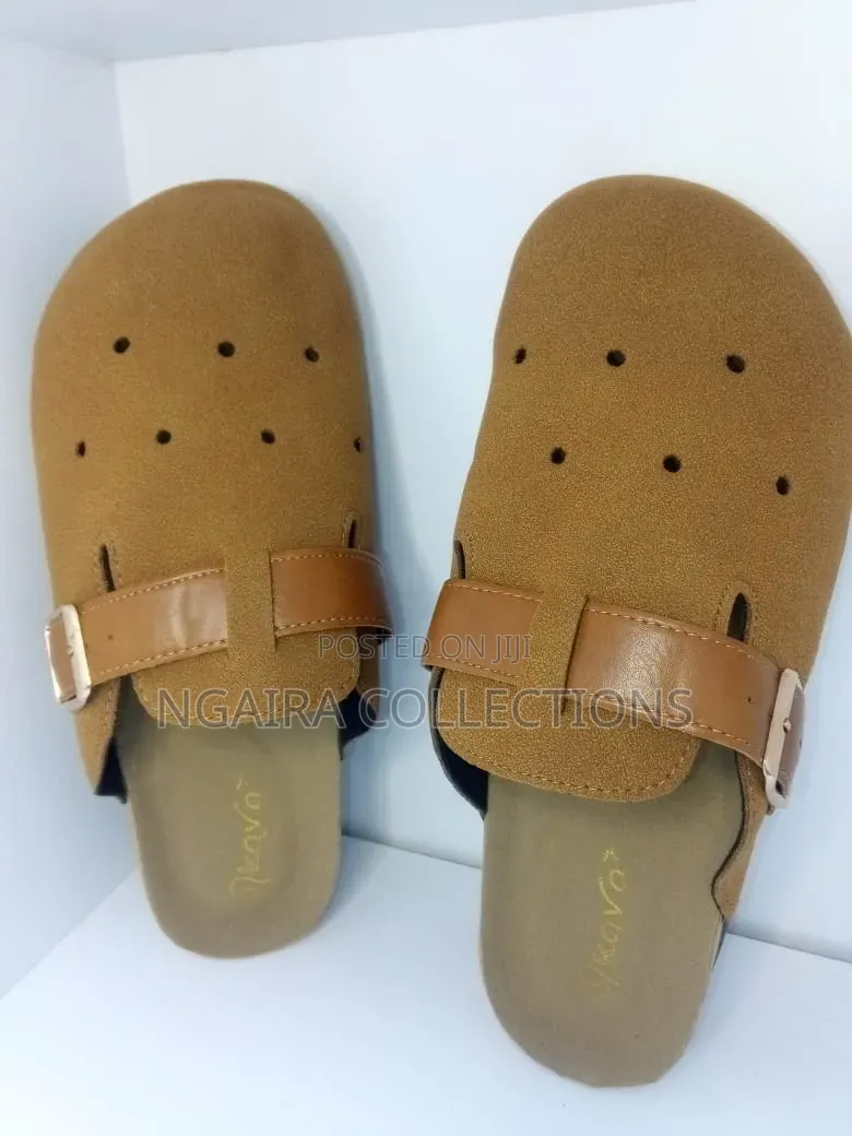 Suede Buckle Clogs