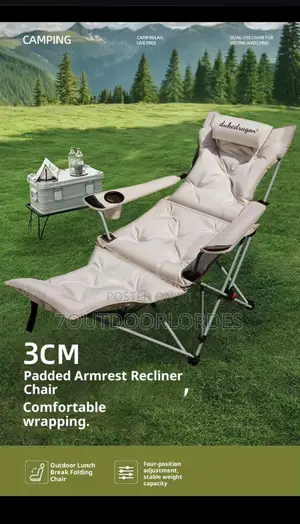 Luxury 4–position Padded Camping Chair With Footrest