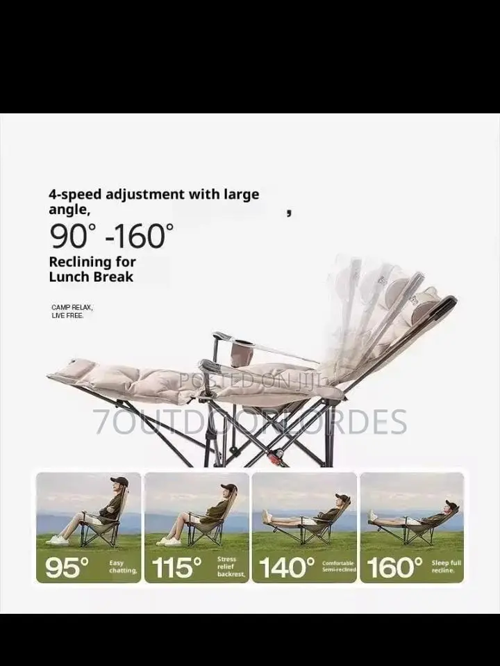 Luxury 4–position Padded Camping Chair With Footrest