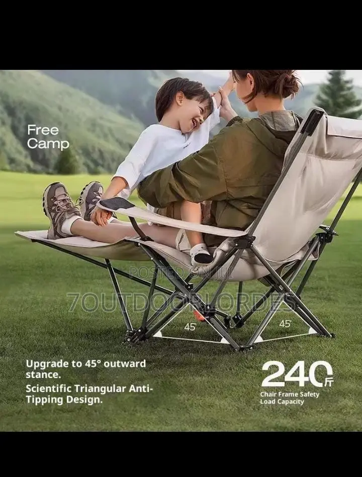 Luxury 4–position Padded Camping Chair With Footrest