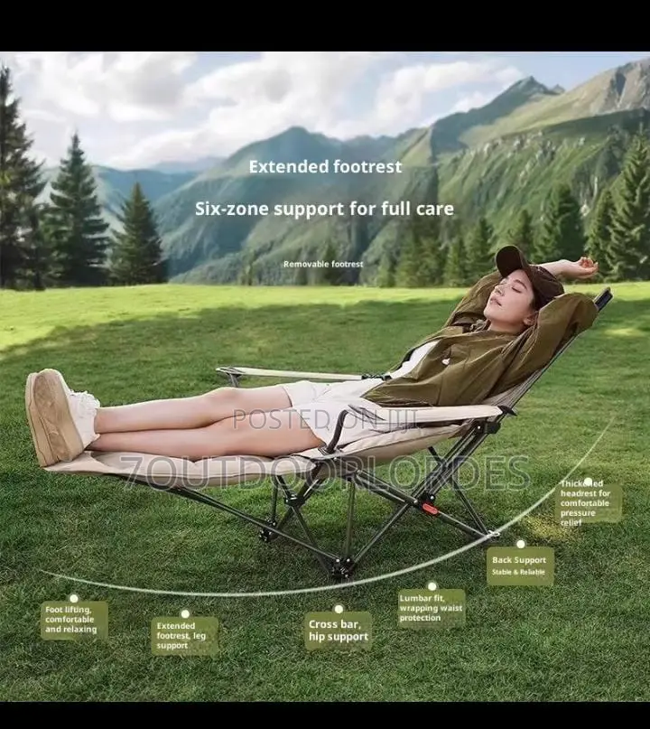 Luxury 4–position Padded Camping Chair With Footrest